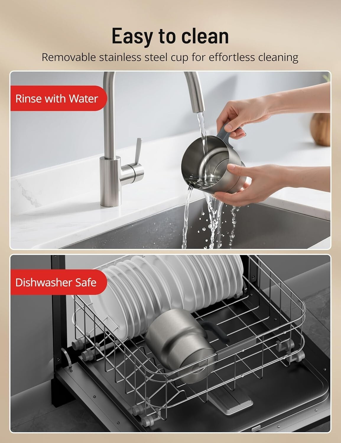 500ml Detachable Milk Frother & Steamer with Strix Control - Elegant Solution