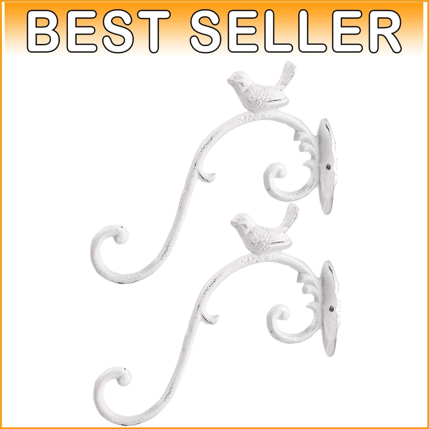 Sturdy 2PC 10-Inch Cast Iron Hanging Brackets - Ideal for Planters & Wind Chimes