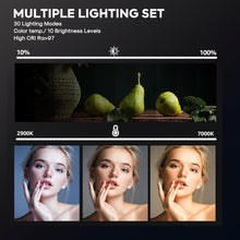 Load image into Gallery viewer, 2900-7000K Adjustable Studio Lighting Kit with 61" Tripods - Perfect for Vlogs