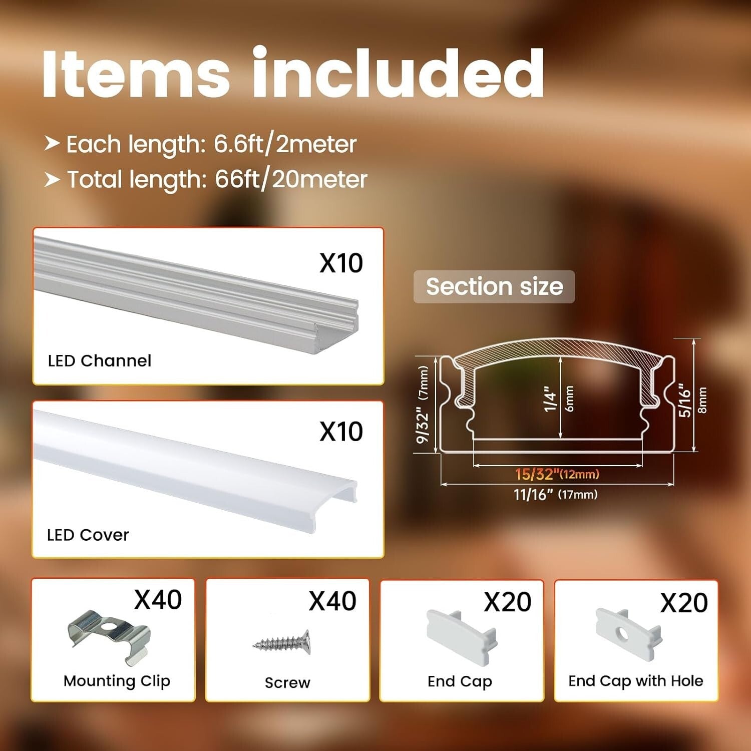 Versatile 10-Pack LED Channel System - 2M Aluminum Strips for Elegant Lighting