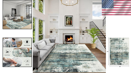 Soft Touch 8' x 10' Indoor Abstract Area Rug - Safe, Stylish, and Easy to Care