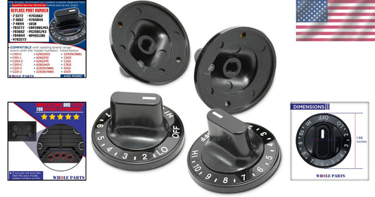 Versatile 4-Pack Oven Control Knobs - Compatible with Select Kenmore & Jenn Air