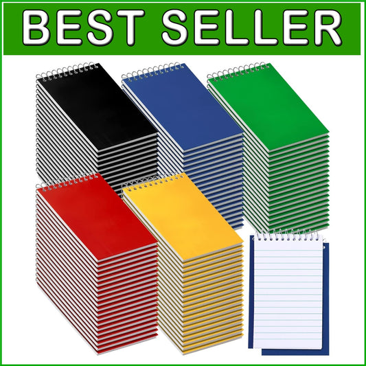 Durable Spiral Top Note Pads - 100 Bulk 3x5 Inch Mini Notebooks for Easy Writing