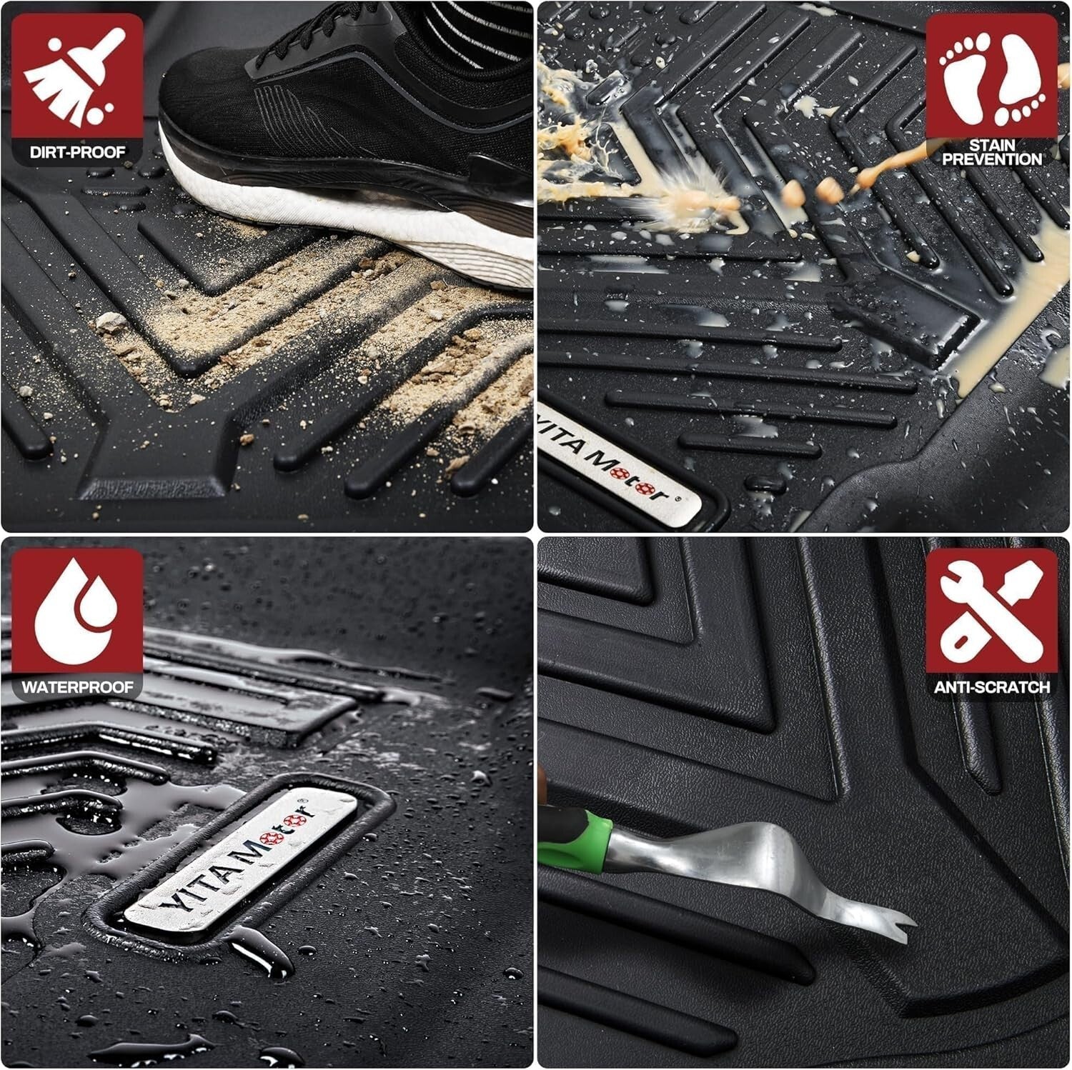 Premium All-Weather Protection Floor Mats for 2015-2019 2500HD/3500HD Crew Cab