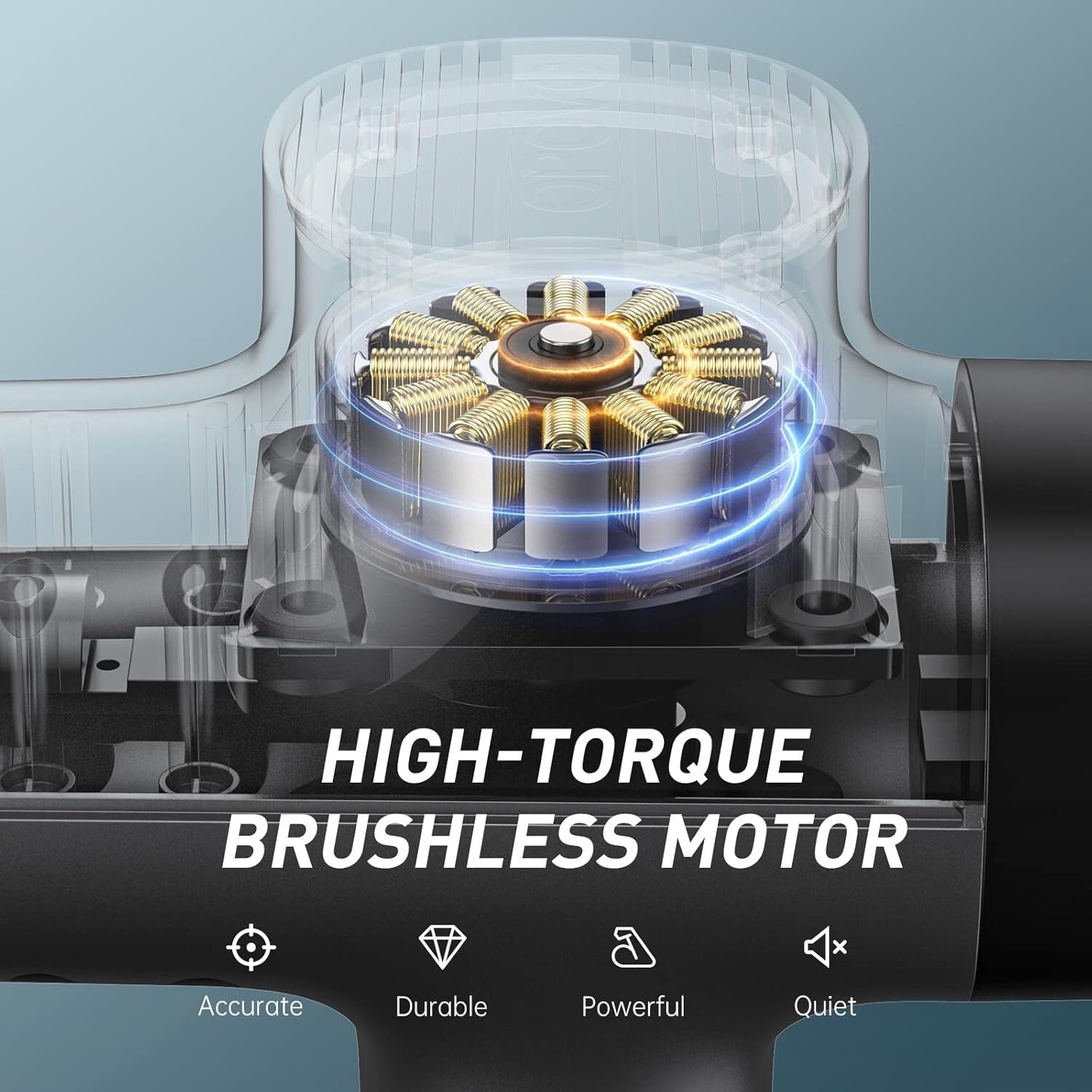 Deep Tissue Massage Gun with 70lbs Force & 30 Days Battery - Space Gray Design