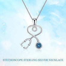 Load image into Gallery viewer, Sterling Silver Stethoscope Pendant Necklace - Perfect Gift for Doctors &amp; Nurses