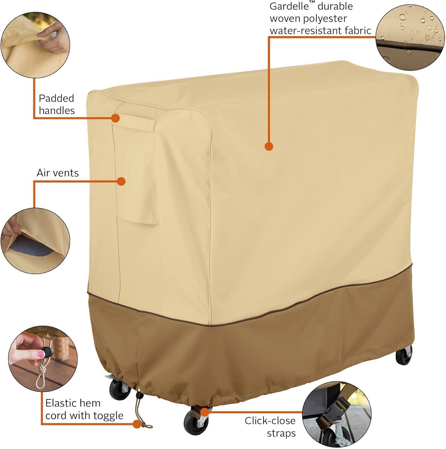 Elegant 80 Qt Rolling Deck Cooler Cover - Durable & Weatherproof Protection