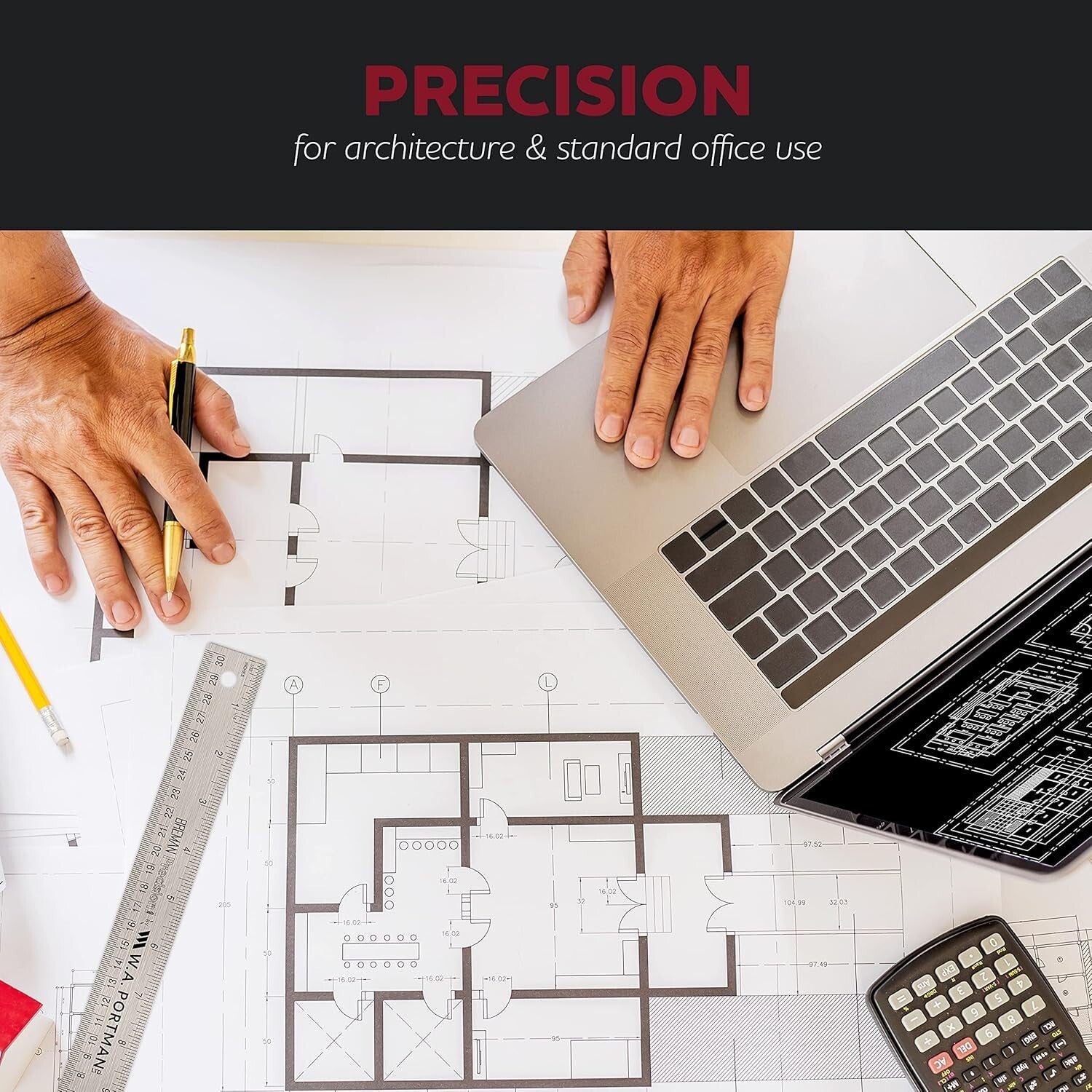 10-Pack 24 Inch Flexible Stainless Steel Rulers with Cork Backing for Accuracy