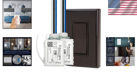 Wireless Battery-Free Light Switch Kit - Remote Control DIY Wall Switch System