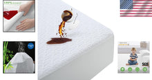 Load image into Gallery viewer, 100% Waterproof Bamboo Full Mattress Cover - Deep Pocket &amp; Cooling Design, White