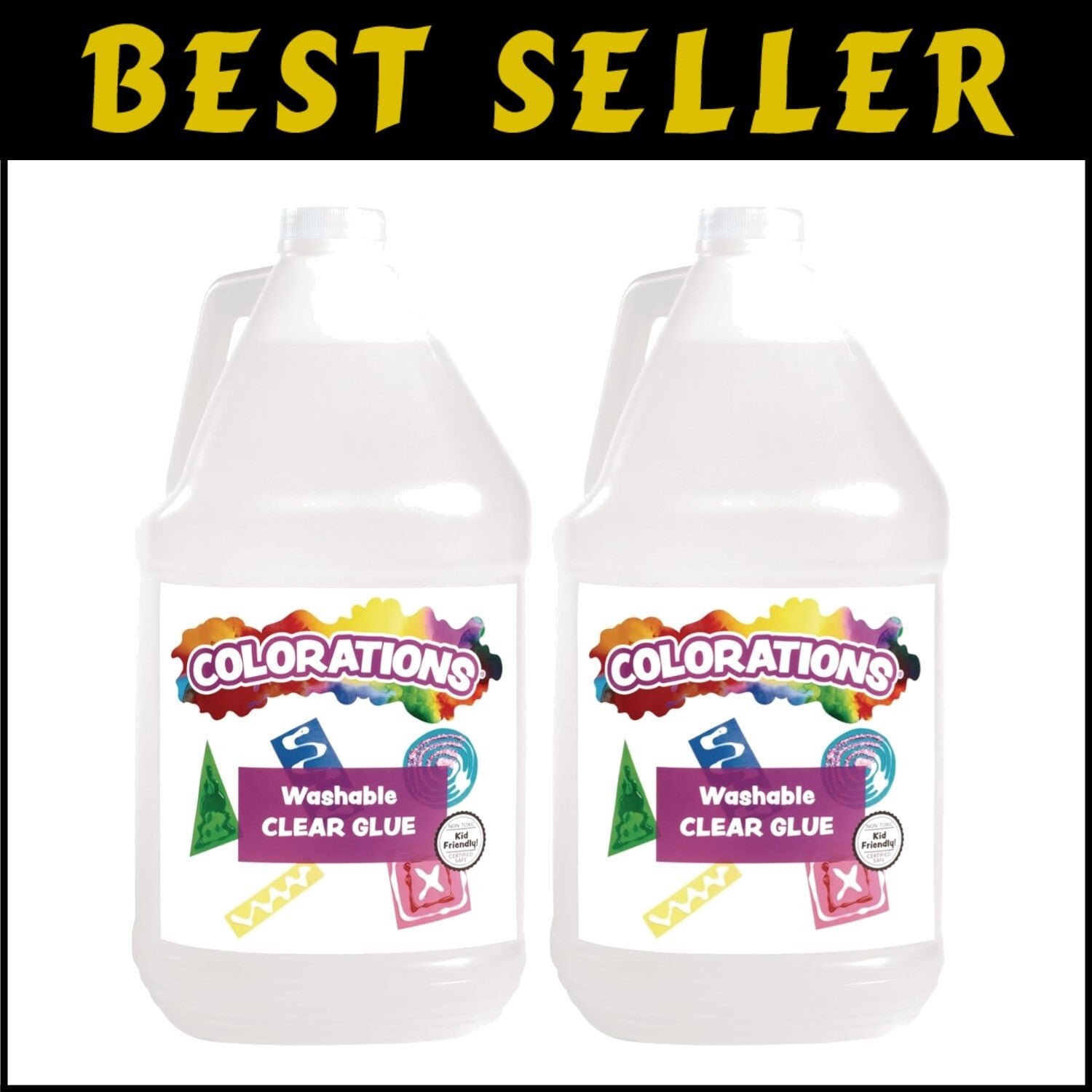 Value Pack 2 Gallons Washable Clear Glue - Ideal for Slime, Crafts & Projects