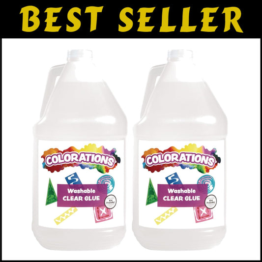 Value Pack 2 Gallons Washable Clear Glue - Ideal for Slime, Crafts & Projects