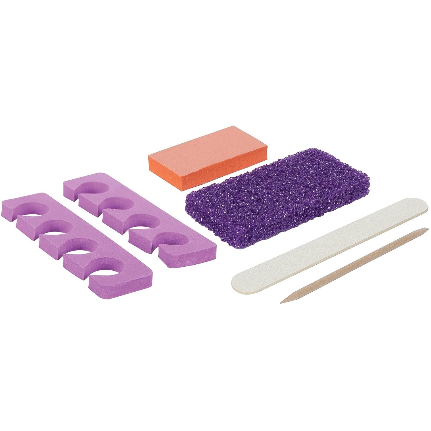 Individually Packed 5-Piece Pedi Kit with Wood Nail File & Pumice Pad - 200 Sets