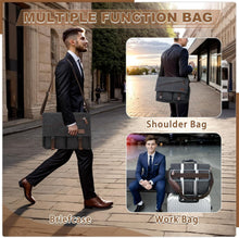 Load image into Gallery viewer, Water-Resistant Canvas Messenger Bag with Anti-Theft Design for 14-17" Laptops