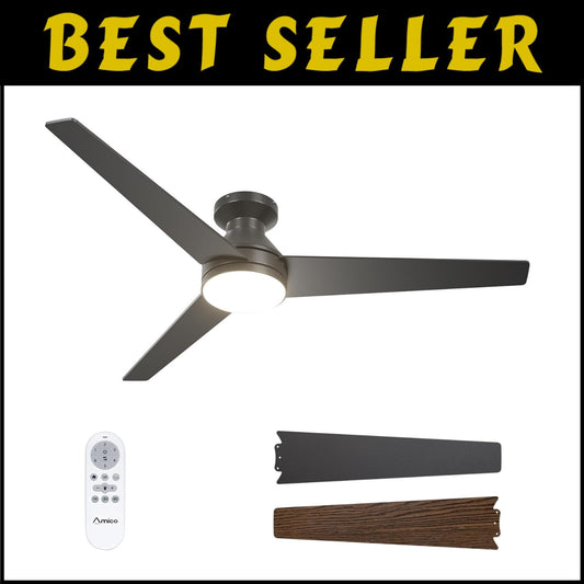 Energy Efficient 52" Reversible Ceiling Fan with Remote - Indoor/Outdoor Use