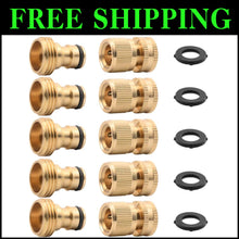 Load image into Gallery viewer, Rust-Proof Quick Connect Hose Fittings - 5 Sets of Heavy-Duty Brass Adapters