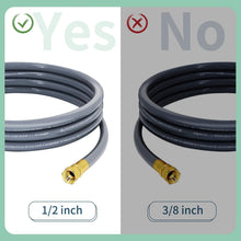 Load image into Gallery viewer, Heavy-Duty 12ft 1/2 Inch Natural Gas Hose with Quality Brass Fittings for Grills