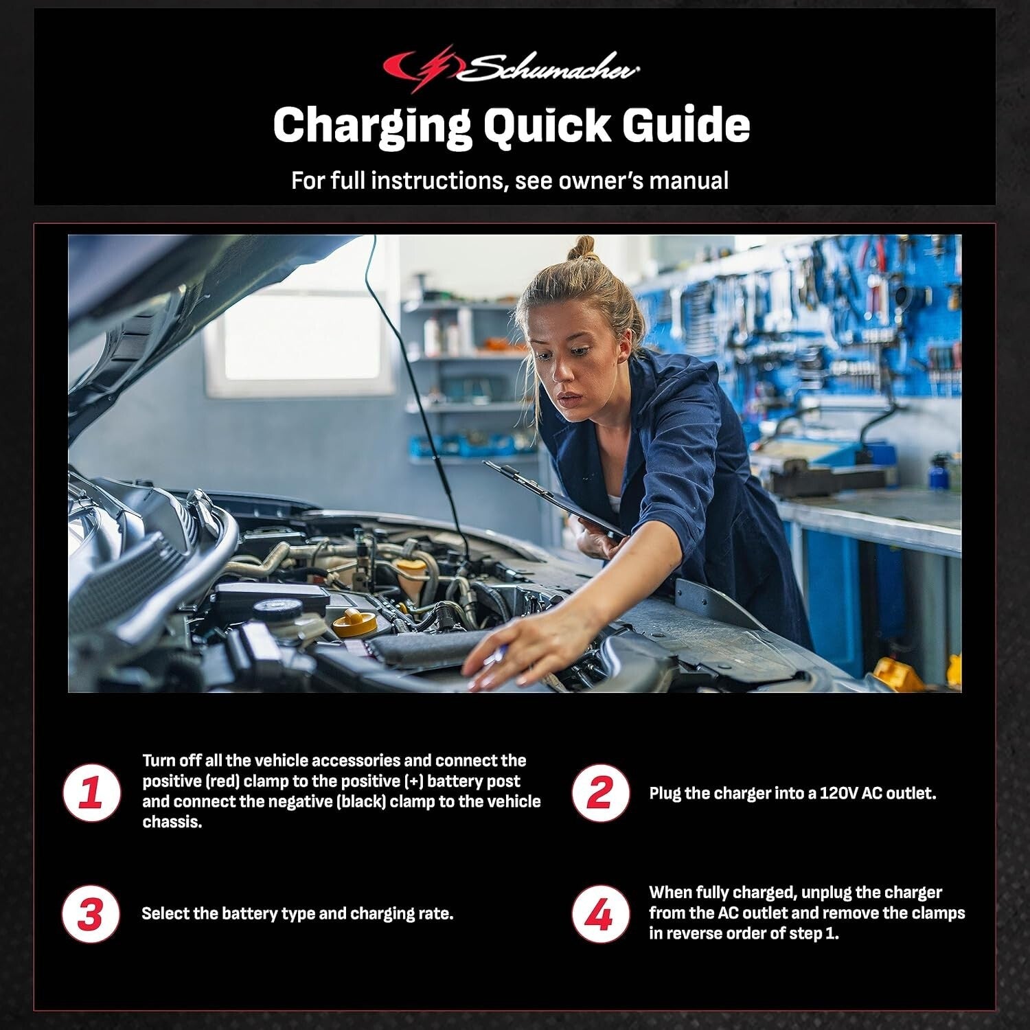 15 Amp Fully Automatic Battery Charger & Maintainer for Marine, Car & Motorcycle