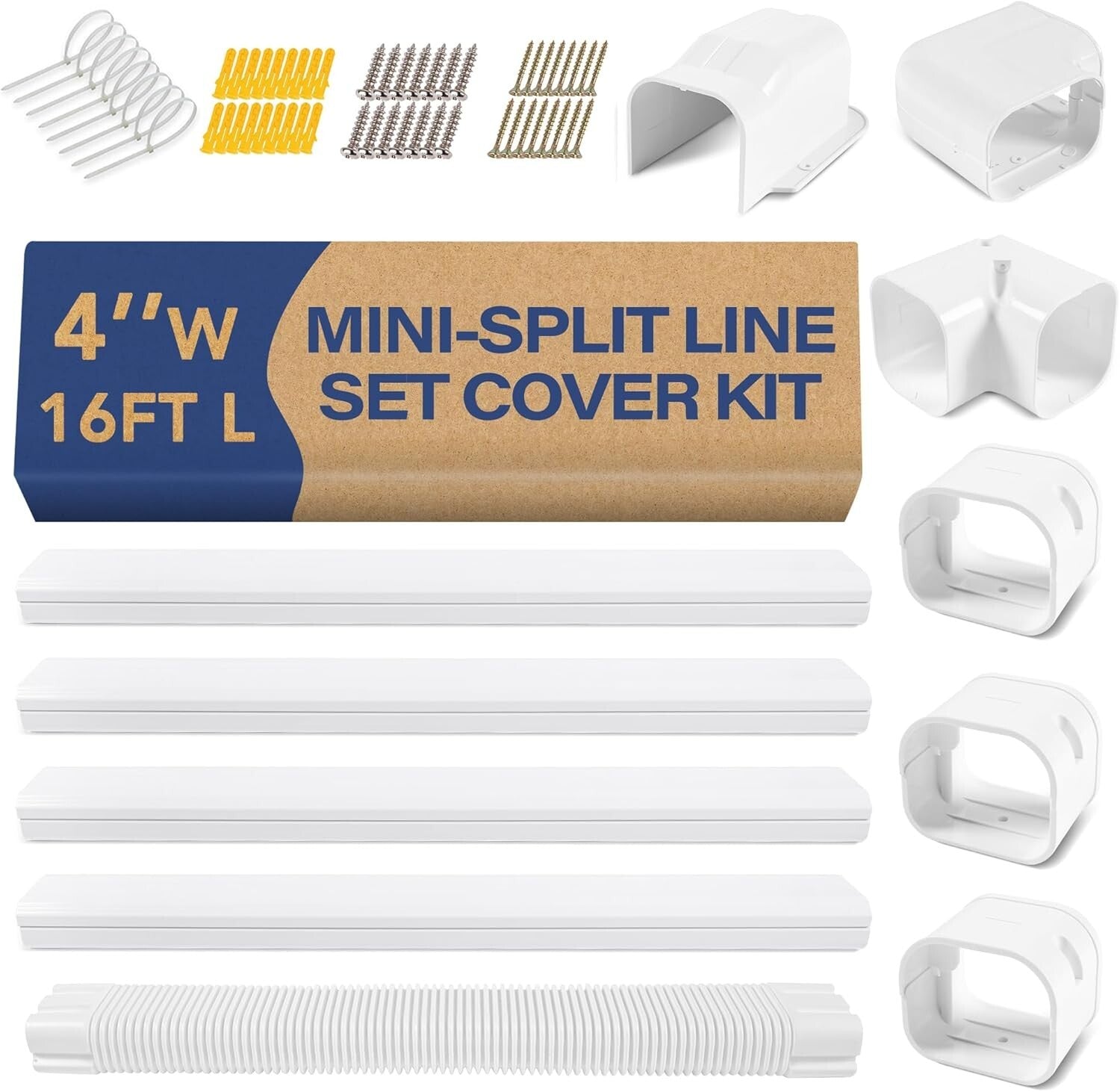 Durable 16.5Ft Mini Split Line Set Cover - Easy Install & Weather-Resistant