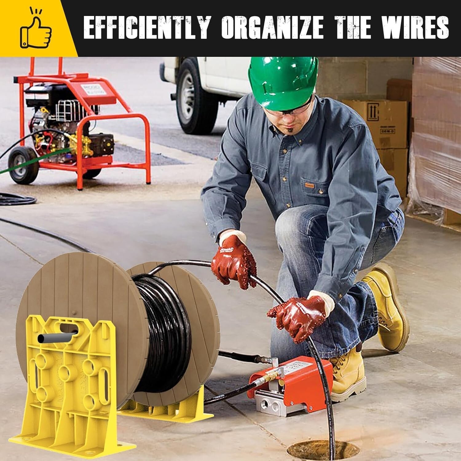 Versatile Wire Spool Caddy - Holds Up to 330 lbs, Ideal for Cable Organization