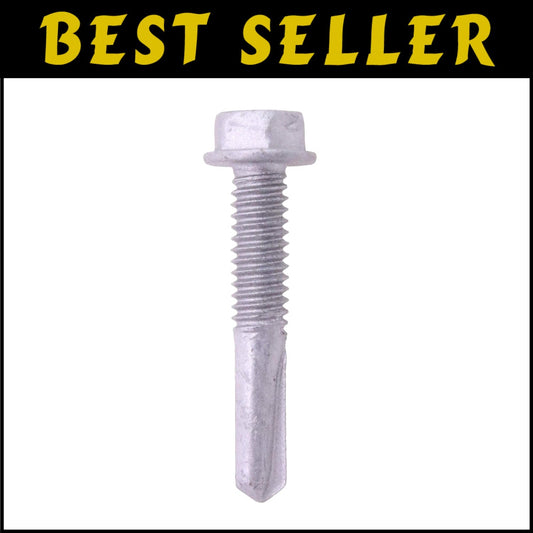 Self-Drilling Hex Washer Head Screws 1-1/4" - 250 Count, Strong Shield Coated