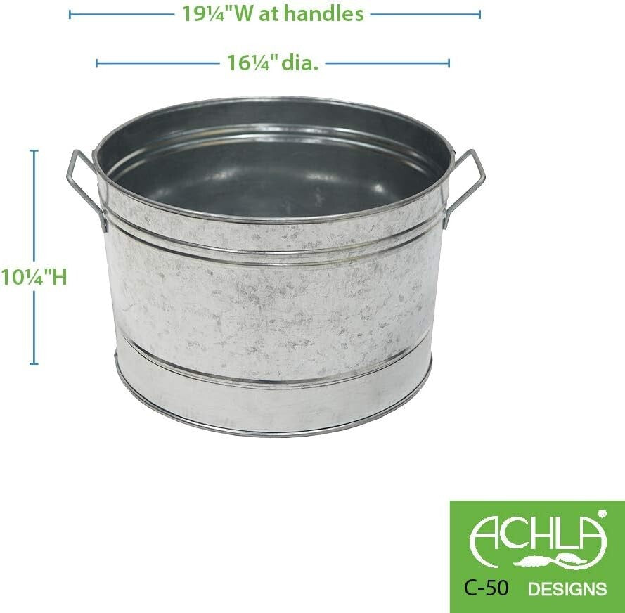 Multi-Purpose 50 Gallon Galvanized Steel Tub – Ideal for Garden & Entertaining