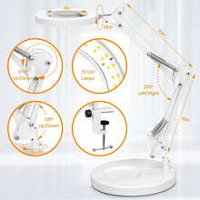 Load image into Gallery viewer, 10X Magnifying Lamp with Light – Dimmable LED &amp; Clamp for Crafts &amp; Reading