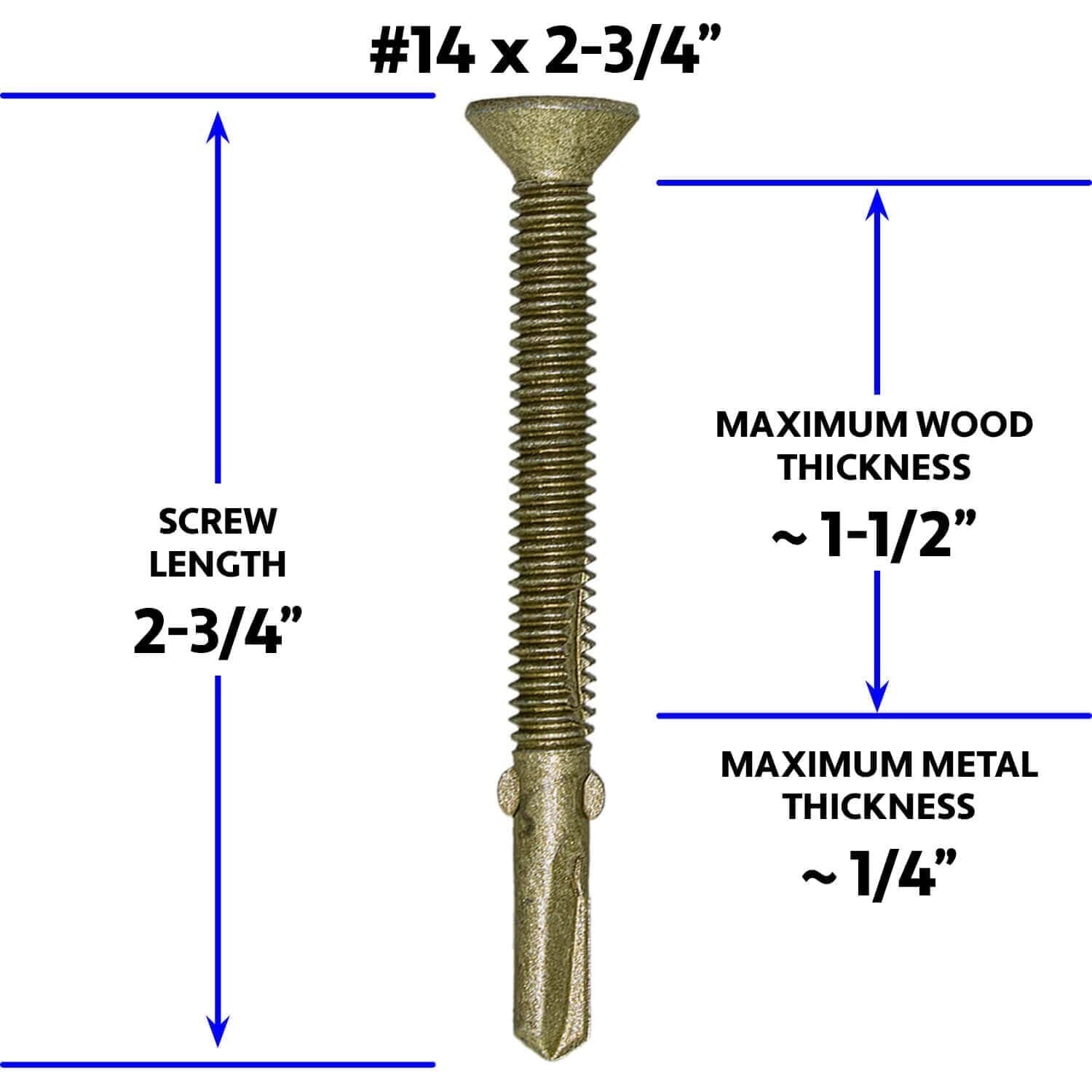 Heavy-Duty Reamer Tek T-30 Screws for Secure Wood to Steel Applications - 5 lbs