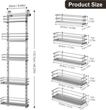 Load image into Gallery viewer, Sturdy Silver Over the Door Shower Caddy with Adjustable Height Shelf Design