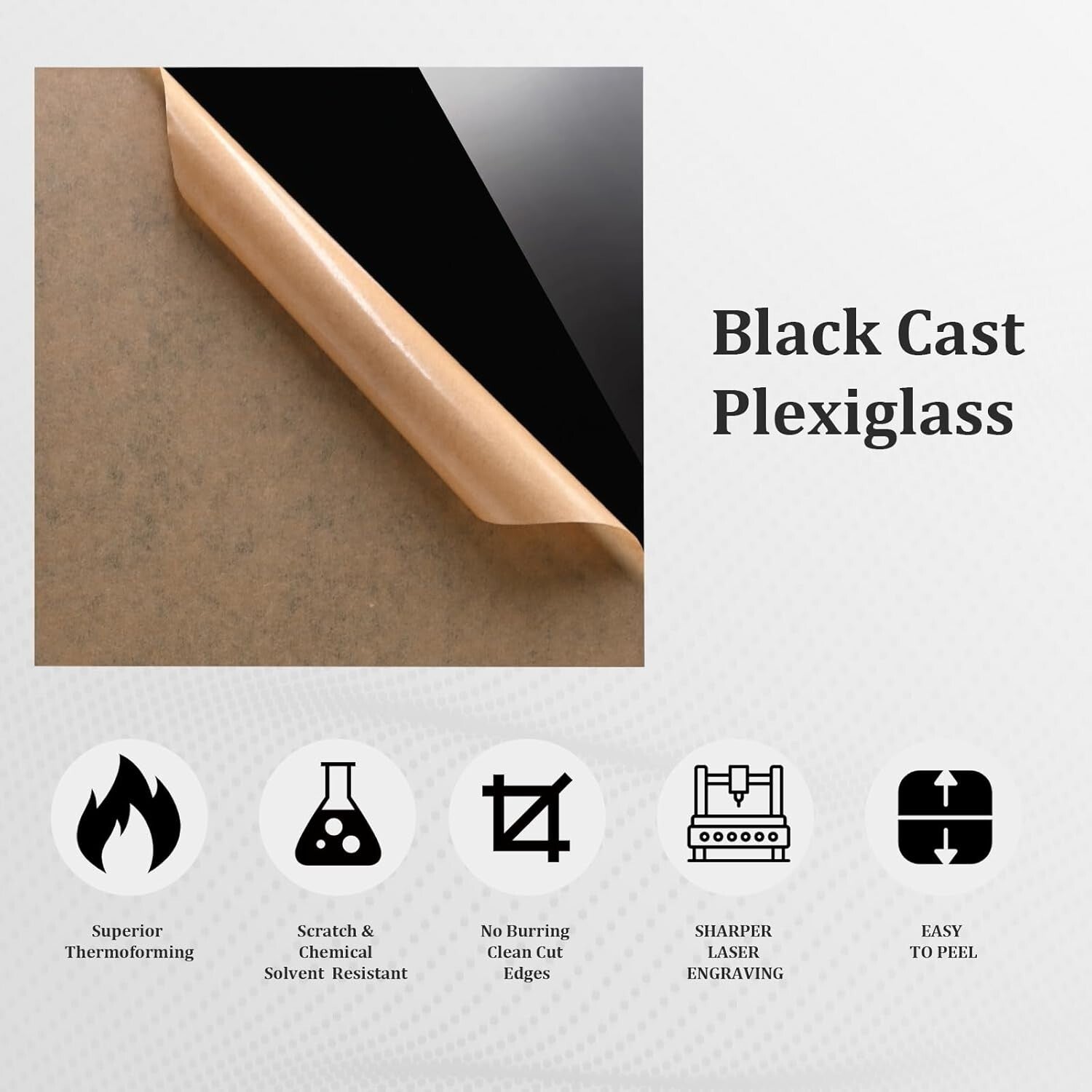 High-Quality 12x24 Plexiglass Black Acrylic Sheets - Perfect for Custom Projects
