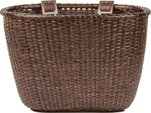 Load image into Gallery viewer, Stylish Cane Woven Oval Basket with Adjustable Leather Straps &amp; Brass Buckles
