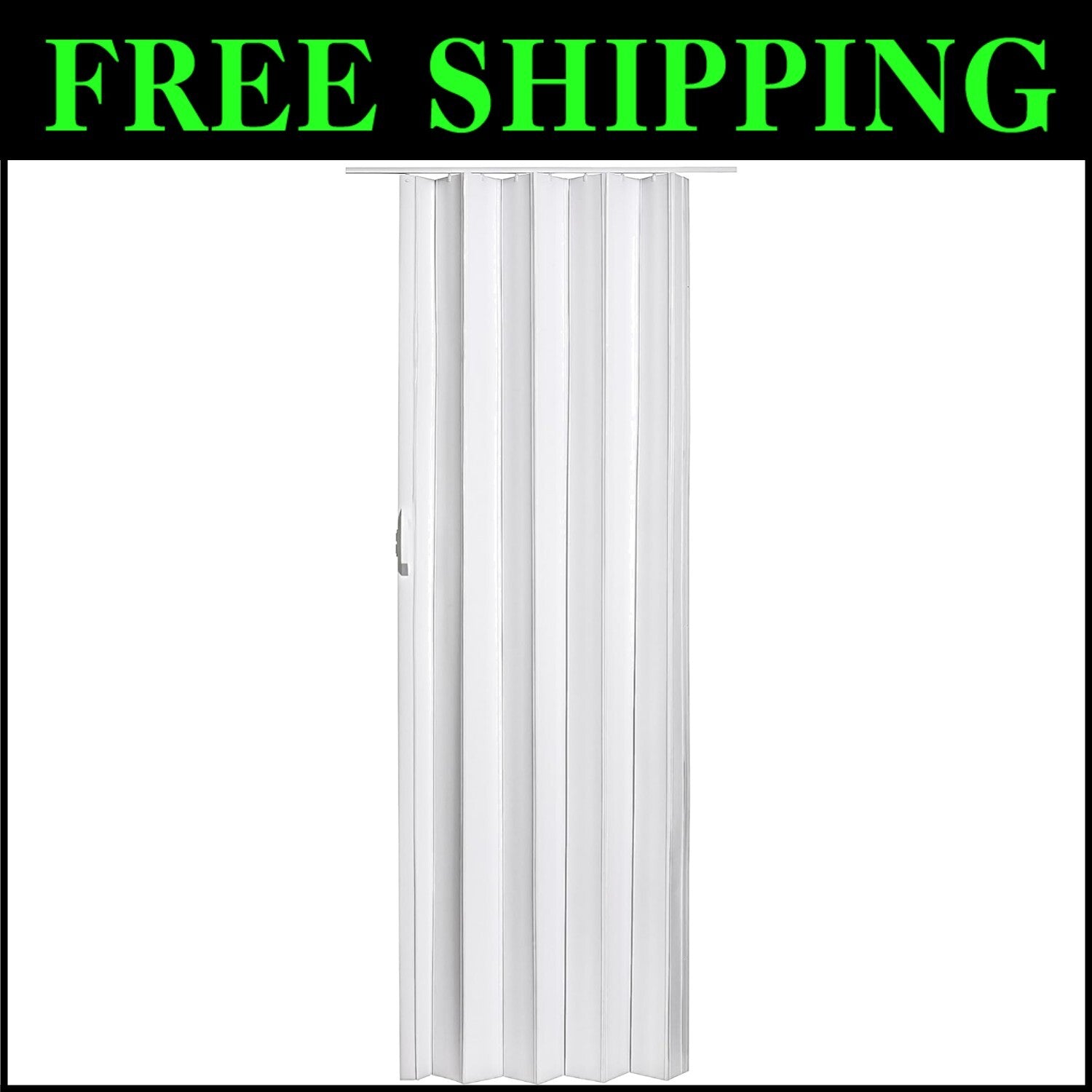 Elegant White Accordion Folding Door - Easy Installation & Space-Saving Design