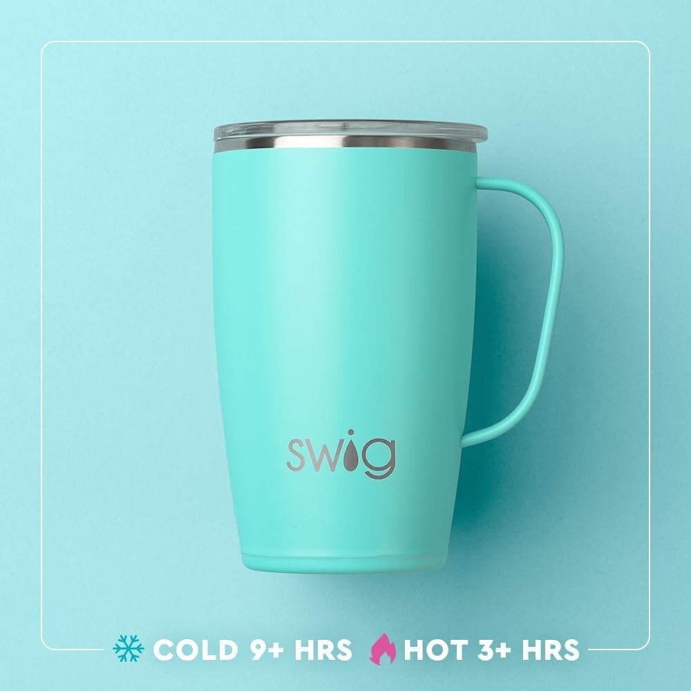 18oz Insulated Travel Mug with Handle - Keeps Drinks Hot & Cold for Hours