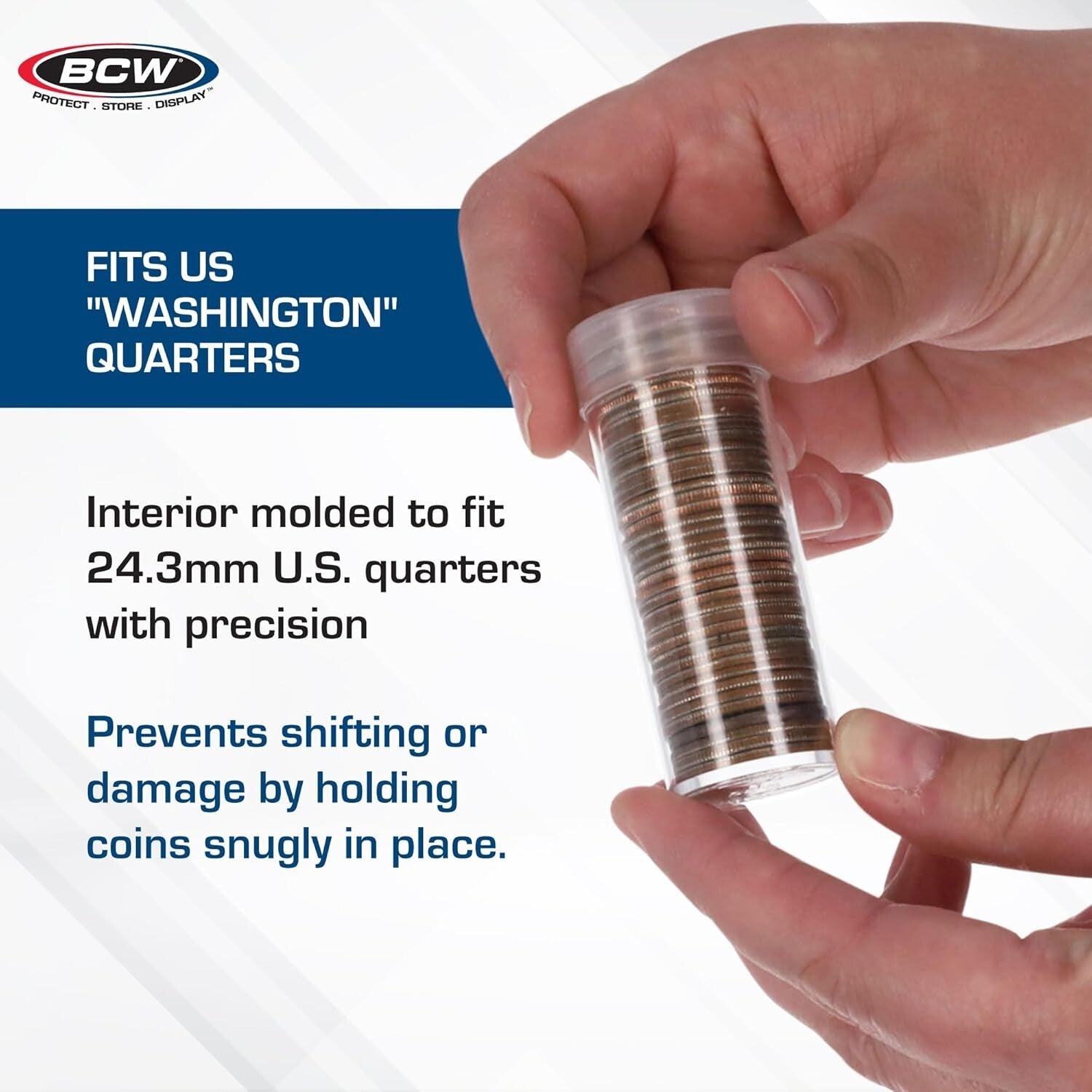 Crystal Clear Coin Holders with Airtight Caps - Perfect for Quarter Storage