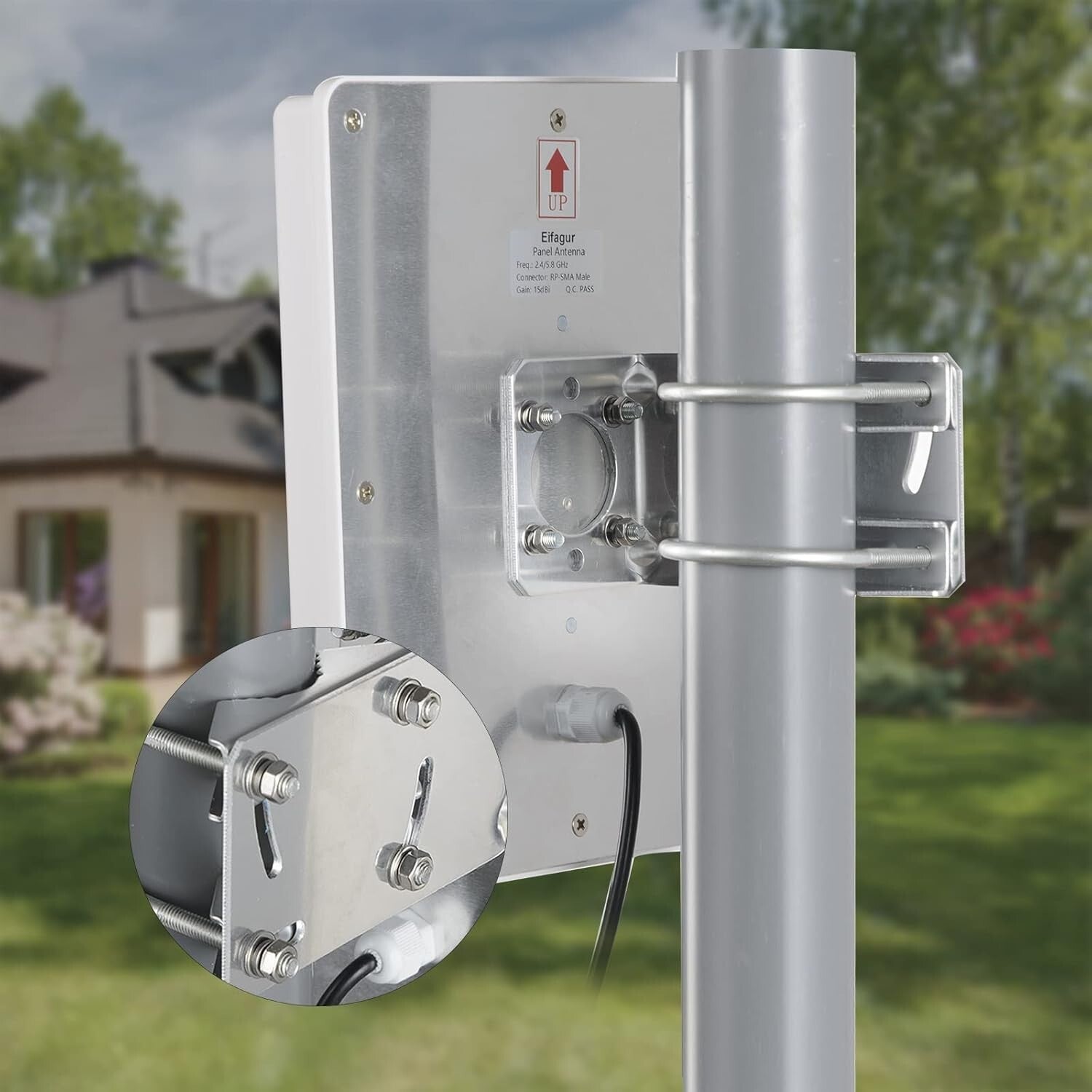 15dBi Dual Band Outdoor WiFi Booster Panel Antenna with 10Ft Waterproof Cable