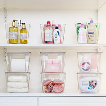 Load image into Gallery viewer, 8 Pack Stackable Clear Storage Bins with Handles - Perfect for Pantry &amp; Kitchen
