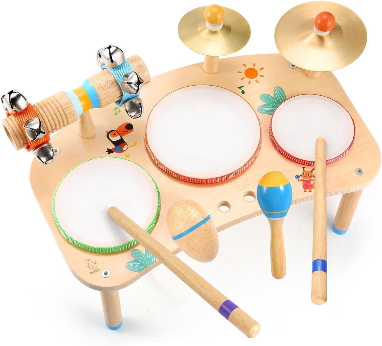 Sturdy Kids Drum Set with Professional Sound - 11 Musical Instruments Included