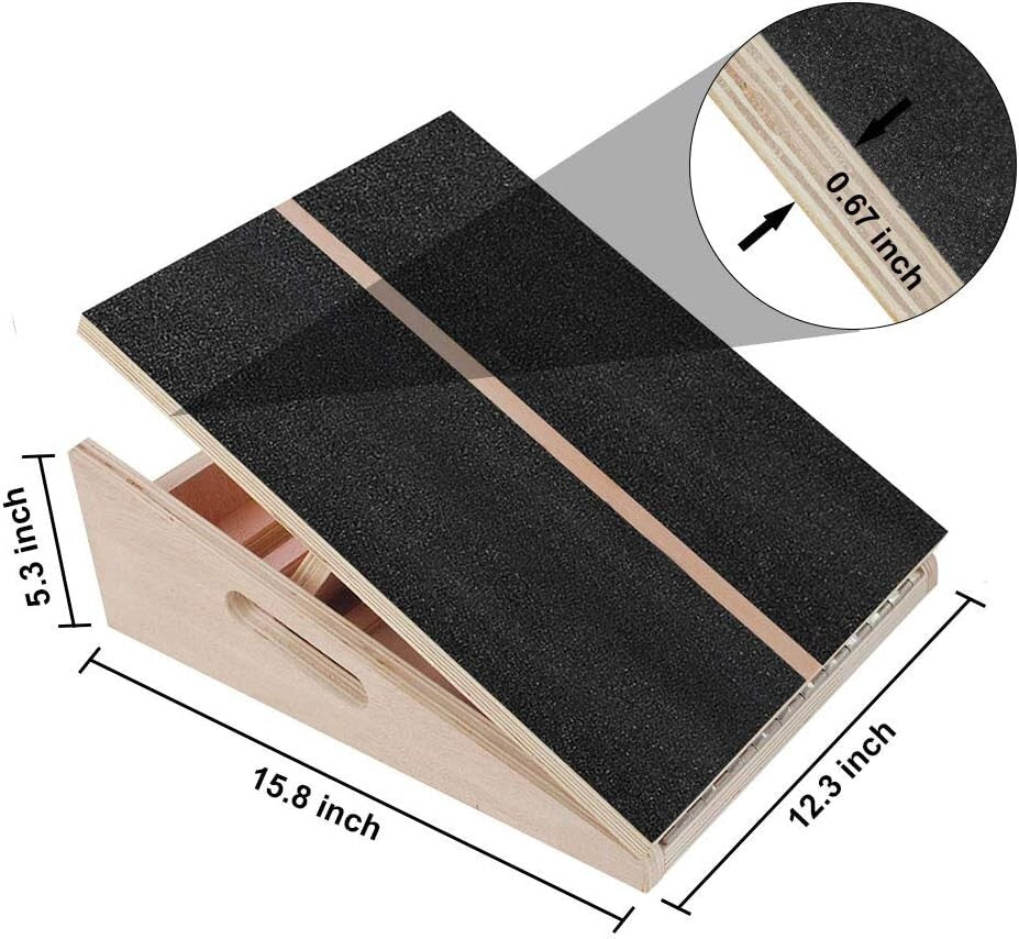 Versatile Wooden Incline Board with Extra Handle - Ideal for Stretching & Rehab