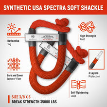 Load image into Gallery viewer, Firecracker Red Kinetic Recovery Rope 1" x 30' - Enhanced Strength &amp; Durability