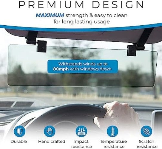 Durable Hook-and-Loop Car Sun Visor Extender with Polarized Lens for UV Defense