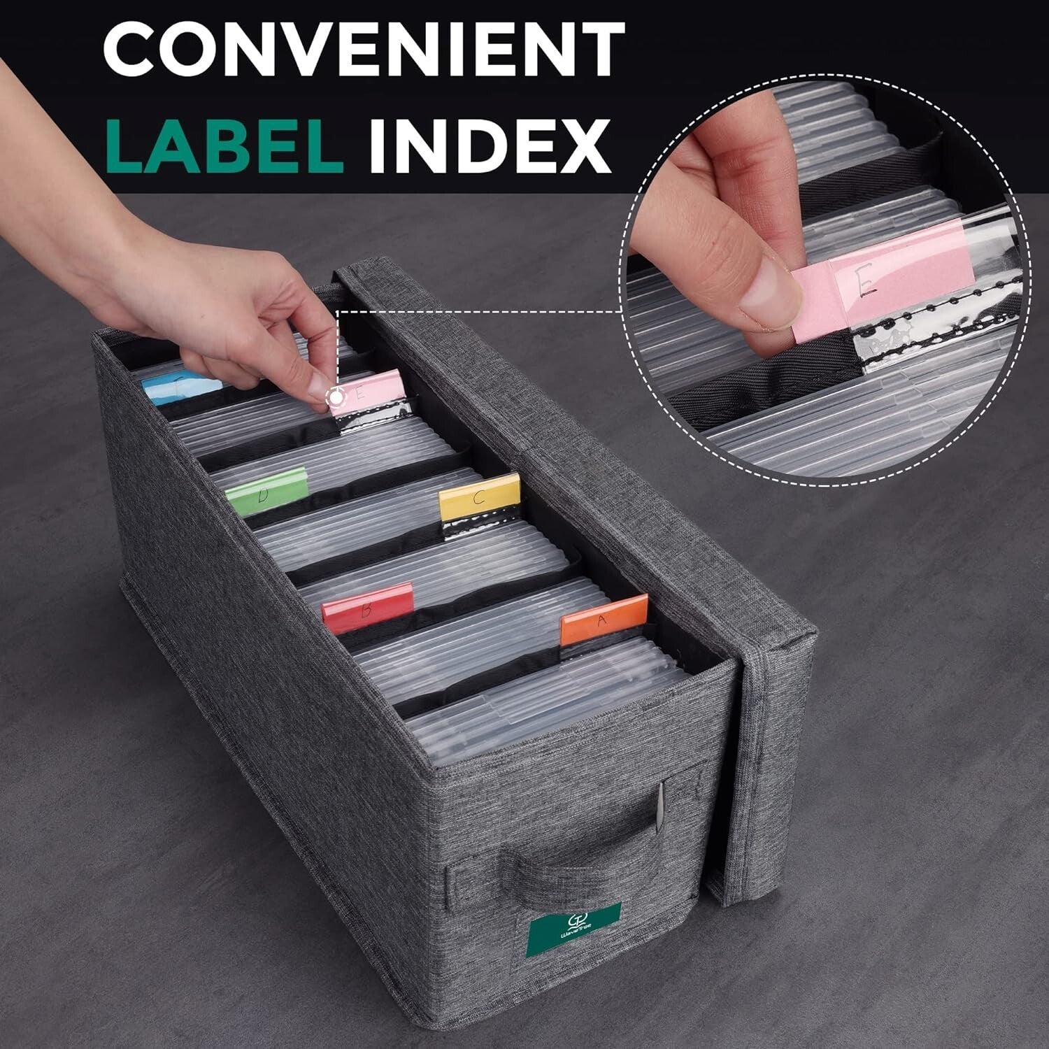 Premium CD Storage Solutions: Waterproof Fabric Case Holder with Labels, 3-Pack