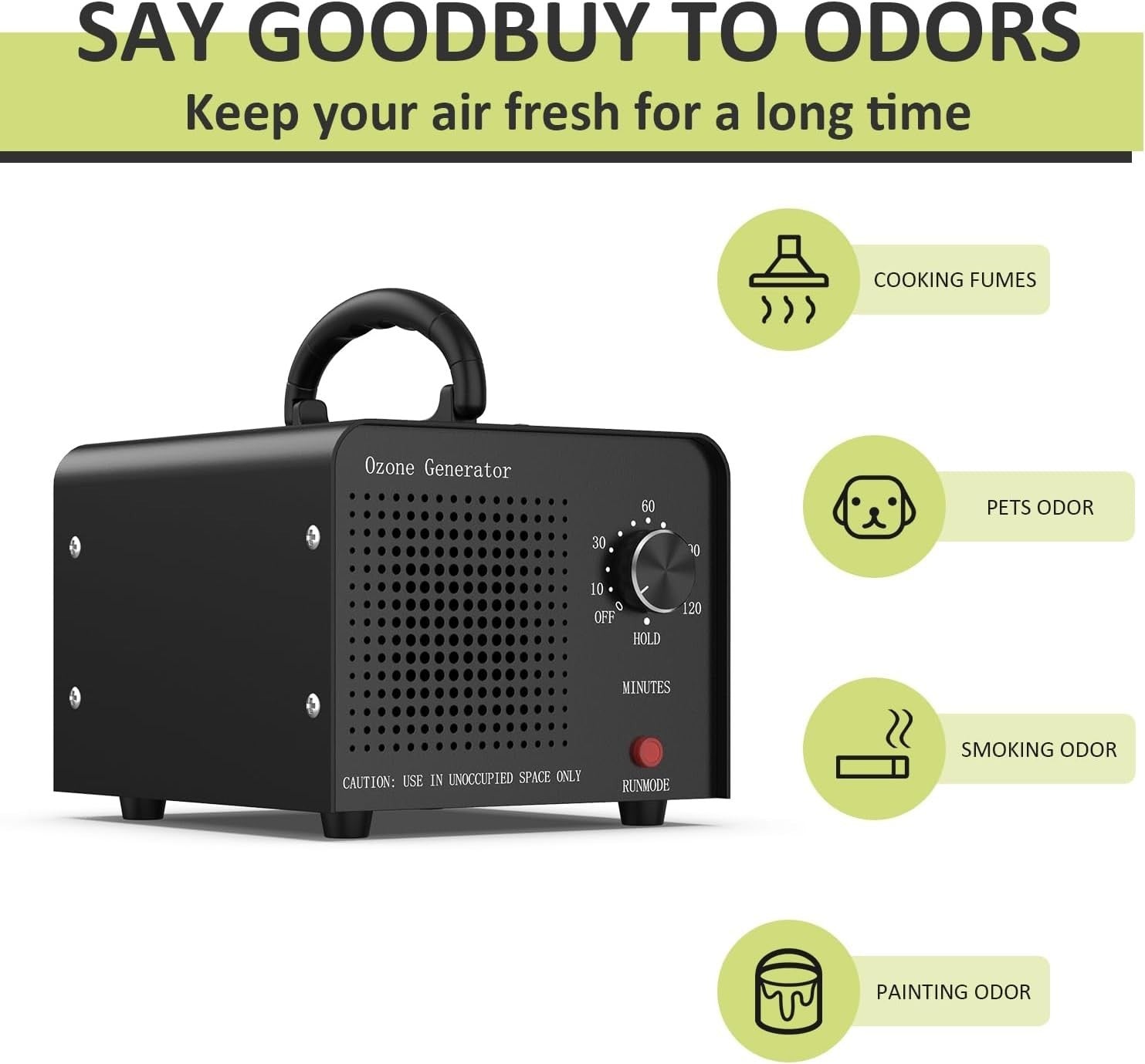 High-Power 30000mg Ozone Generator - Smoke & Pet Odor Eliminator for Any Room