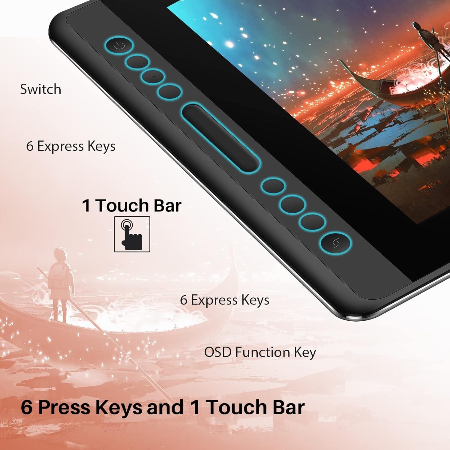 Full-Laminated 15.6" Drawing Tablet with Compatibility for Windows, Mac, Linux