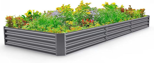 12x4ft Galvanized Raised Garden Bed Kit - 359 Gallon Capacity for Vegetables