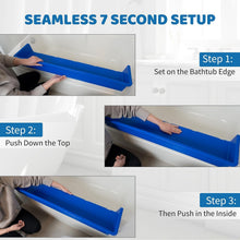 Load image into Gallery viewer, Bathtub Splash Guard Play Shelf - Fun Toy Tray with 10 Suction Cups in Blue