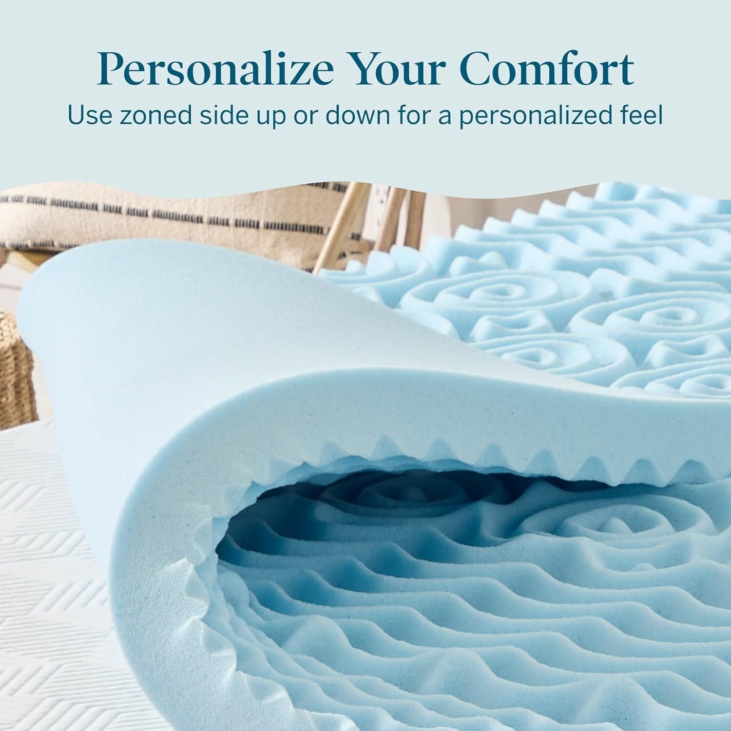 Cooling Gel Infused Memory Foam Mattress Topper - 3 Inch California King Comfort