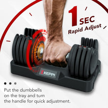 Load image into Gallery viewer, Adjustable 25lb-25lb Dumbbell Set with Anti-Slip Handle for Efficient Workouts