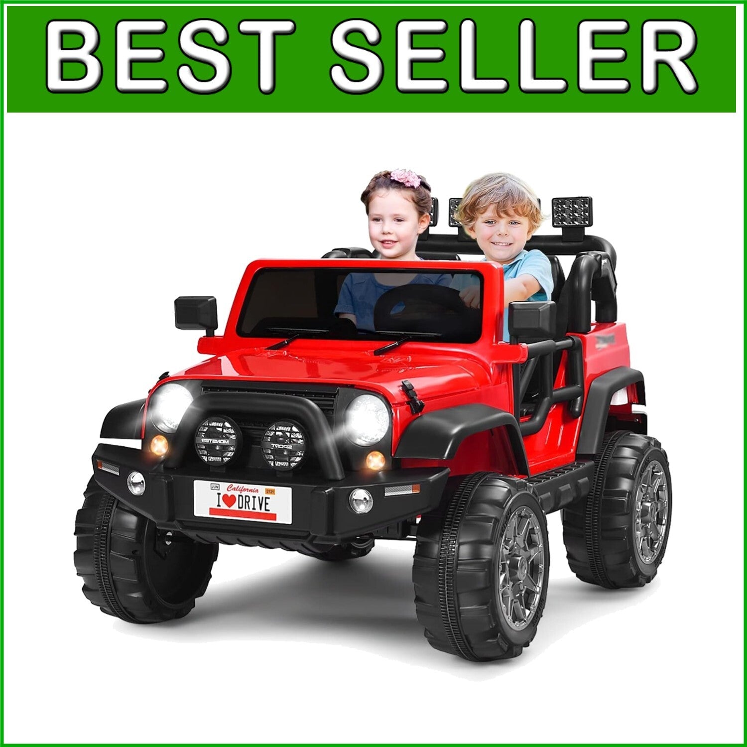 2-Seater Kids Ride-On Truck: 12V Battery Electric Vehicle with Remote Control