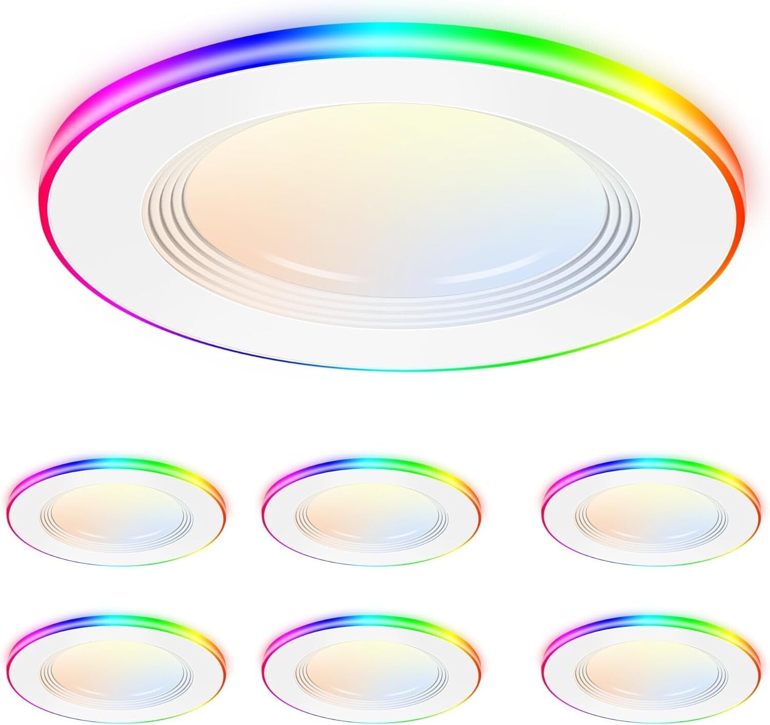 Ultra-Thin 4-Inch Color Changing LED Recessed Lights with App & Voice Control