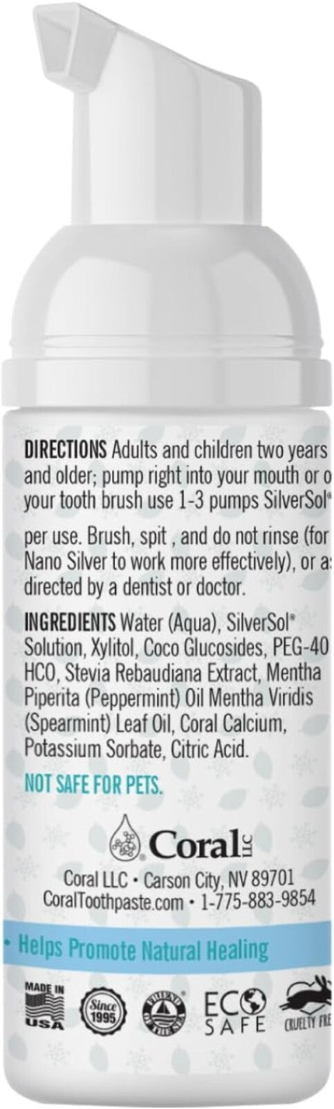 Effective Fluoride-Free Foaming Toothpaste with Nano Silver - Family 4oz Pack